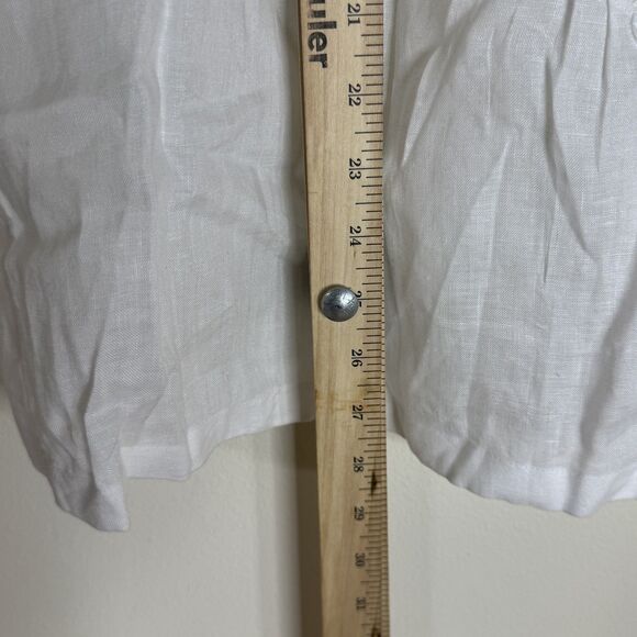 Lilly Pulitzer Shirt Womens Small White Linen Blouse Tunic Embroidered Boho Top - Picture 8 of 11